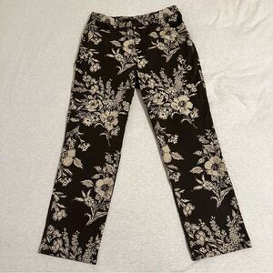Ralph Lauren Brown Floral Cropped Pants
